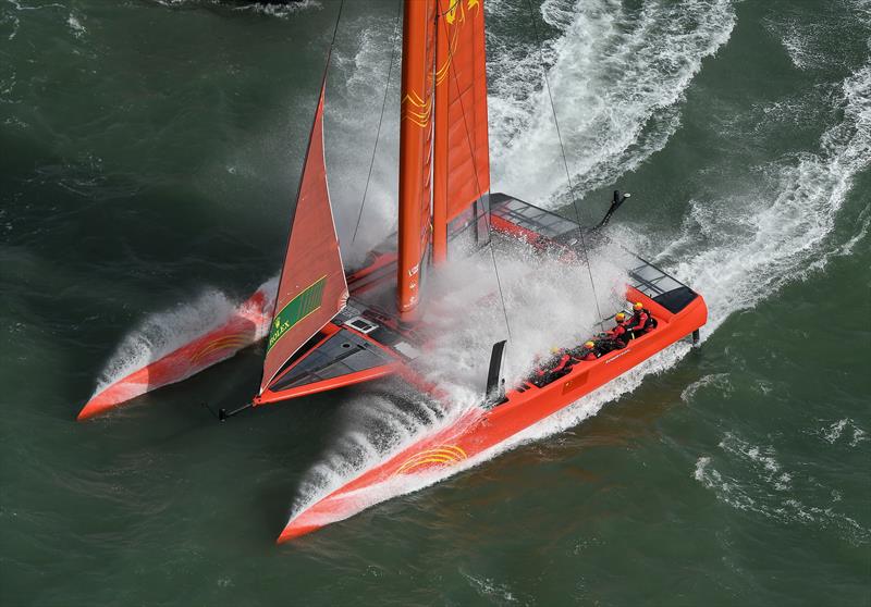 China SailGP Team helmed by Phil Robertson racing across The Solent - Cowes, Day 2, August 11, 2019 - photo © Thomas Lovelock for SailGP