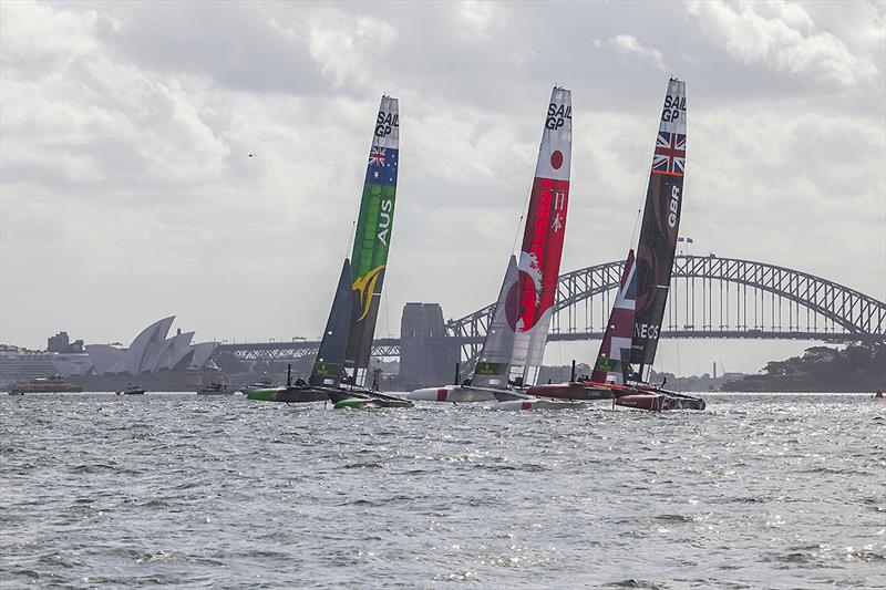 Second, Third, and First after Round One of the 2020 SailGP Season. - photo © John Curnow