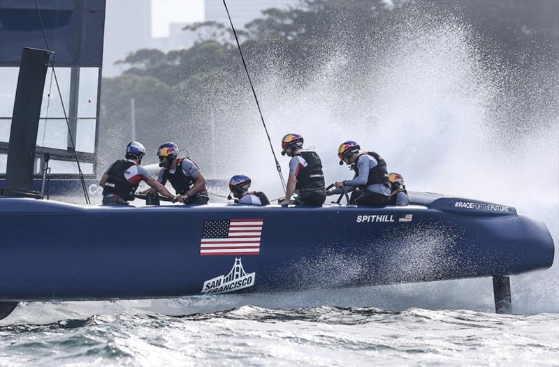 USA SailGP Team helmed by Jimmy Spithill on Race Day 2. Australia Sail Grand Prix presented by KPMG. 18 December photo copyright Phil Hillyer for SailGP taken at  and featuring the F50 class