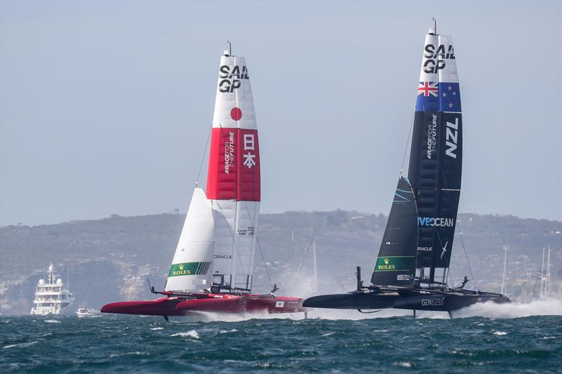 New Zealand SailGP Team co-helmed by Peter Burling and Blair Tuke in action on on Race Day 2. Australia Sail Grand Prix - photo © Brett Costello/SailGP