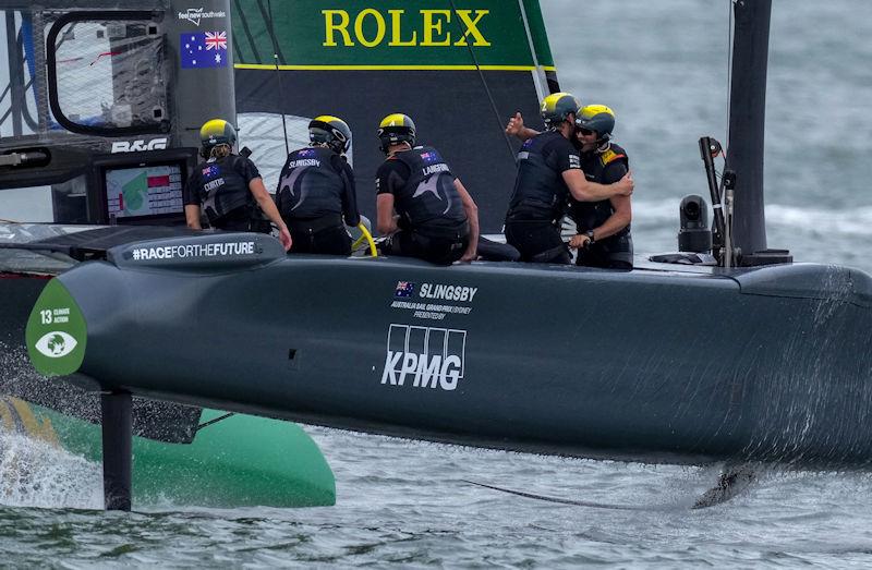 Australia SailGP Team helmed by Tom Slingsby on their way to winning the Grand Final on Race Day 2 of San Francisco SailGP, Season 2 - photo © Bob Martin for SailGP