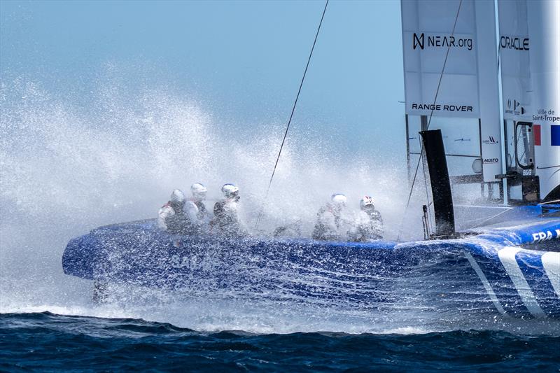 France SailGP Team in action during a practice session ahead of the Range Rover France Sail Grand Prix in Saint Tropez, France - photo © Bob Martin/SailGP
