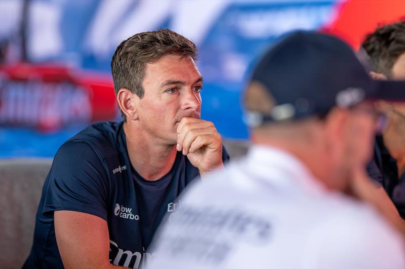 Emirates GBR Driver Dylan Fletcher during a briefing - Mubadala New York Sail Grand Prix - photo © Ricardo Pinto for SailGP