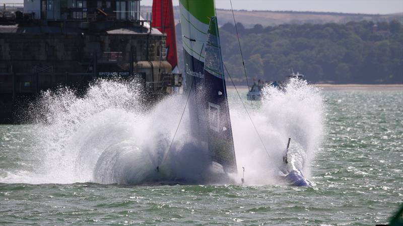 Germany takes a pre-start dive - SailGP Portsmouth - July 20, 2025 - photo © Richard Gladwell - Sail-World.com / nz