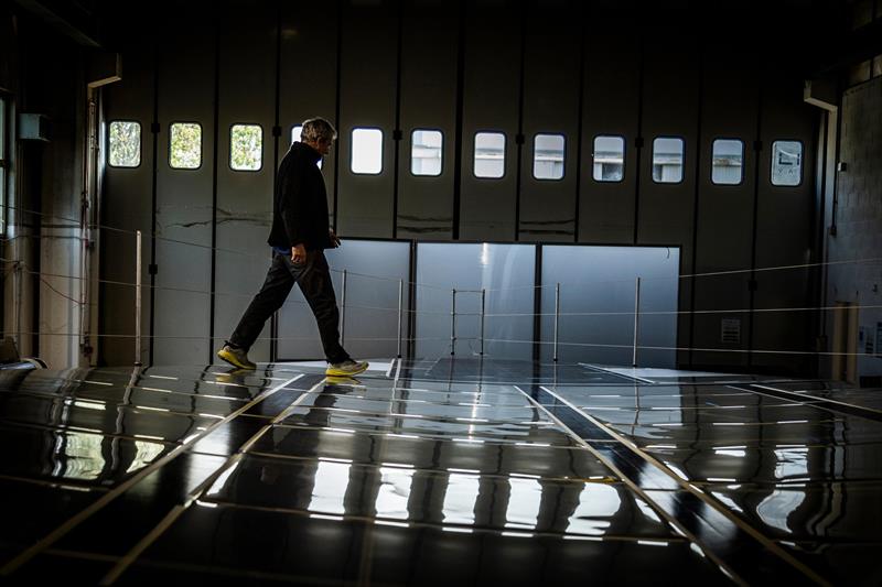 Walking on the deck solar panels - photo © Ferrari Hypersail