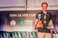 Oskari Muhonen with the Silver Cup at the 2017 U23 Finn Worlds at Lake Balaton © Robert Deaves