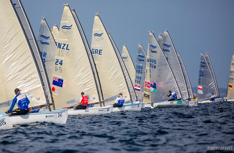 Start of Race 9 - 2018 Hempel Sailing World Championships Aarhus photo copyright Robert Deaves taken at  and featuring the Finn class