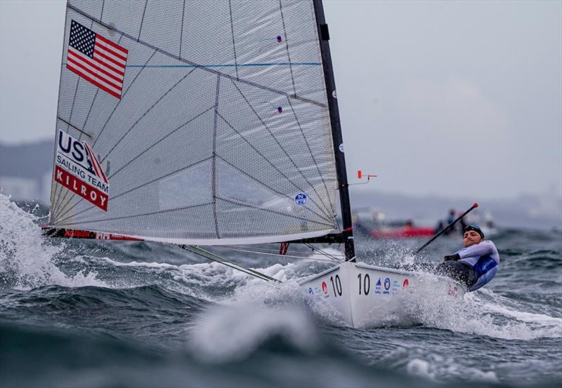 U.S. Men's Finn, Luke Muller - Hempel World Cup Series Enoshima, day 5 photo copyright Jesus Renedo / Sailing Energy / World Sailing taken at  and featuring the Finn class