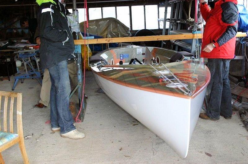 A Finn undergoing a 'swing test' photo copyright Suntouched Sailboats taken at  and featuring the Finn class
