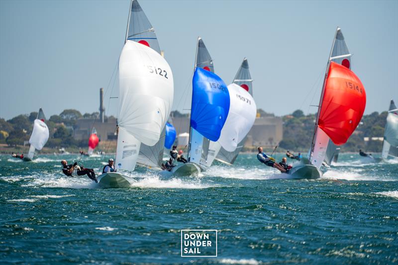 By the end of the second race it was more than 20 knots - Fireball Worlds at Geelong day 2 photo copyright Alex Dare, Down Under Sail taken at Royal Geelong Yacht Club and featuring the Fireball class