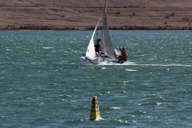 Ben & Matilda Schulz two sail reaching on day 3 of the Inaugural Fireball Australian Youth Championships - photo © Glen Donovan