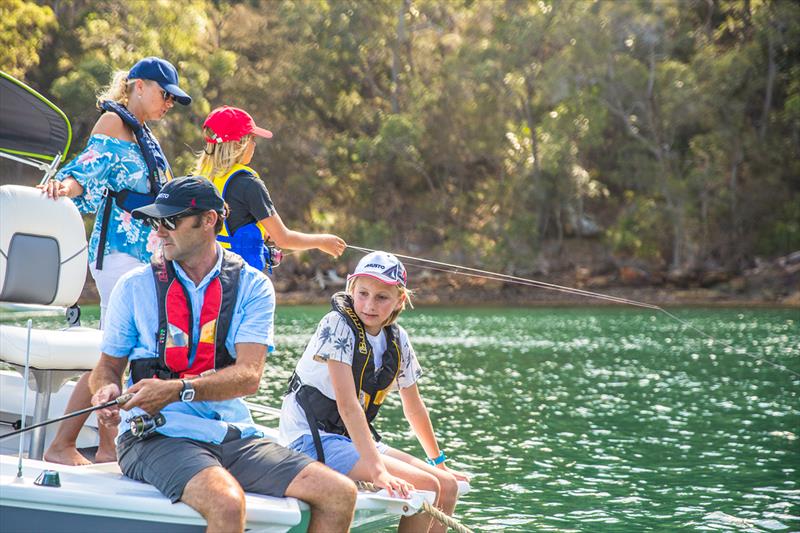 ABS family with lifejackets - Adelaide Boat Show 2018 photo copyright AAP Medianet taken at  and featuring the Fishing boat class