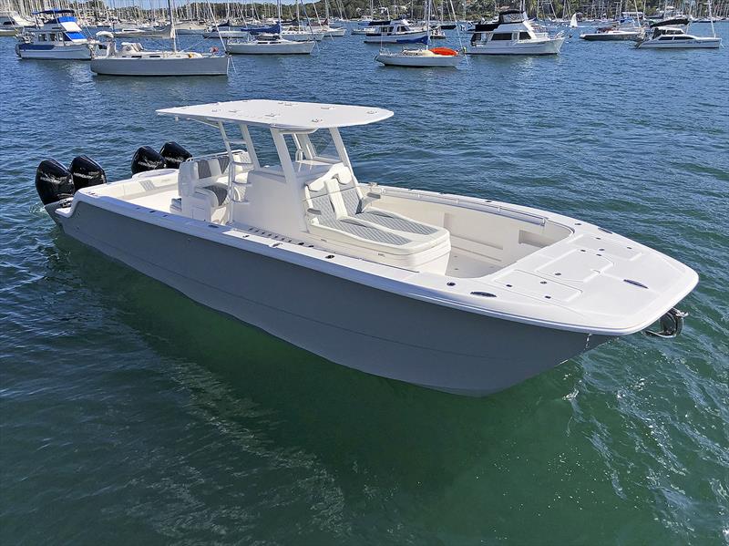 Quad 300hp Mercury - Invincible 35 Powercat - photo © Boat Monster