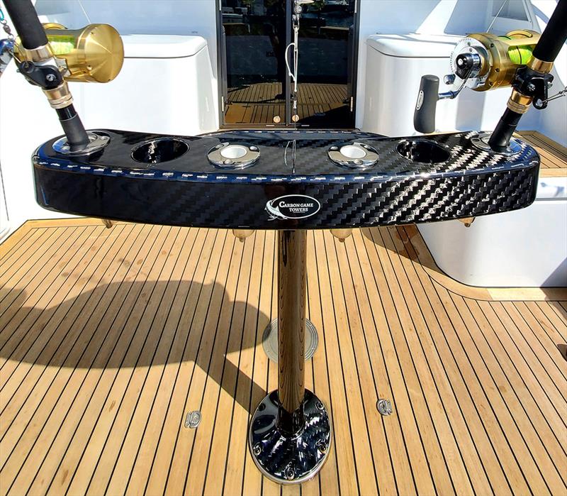 Carbon fibre game fishing rod holders - photo © Carbon Game Towers International