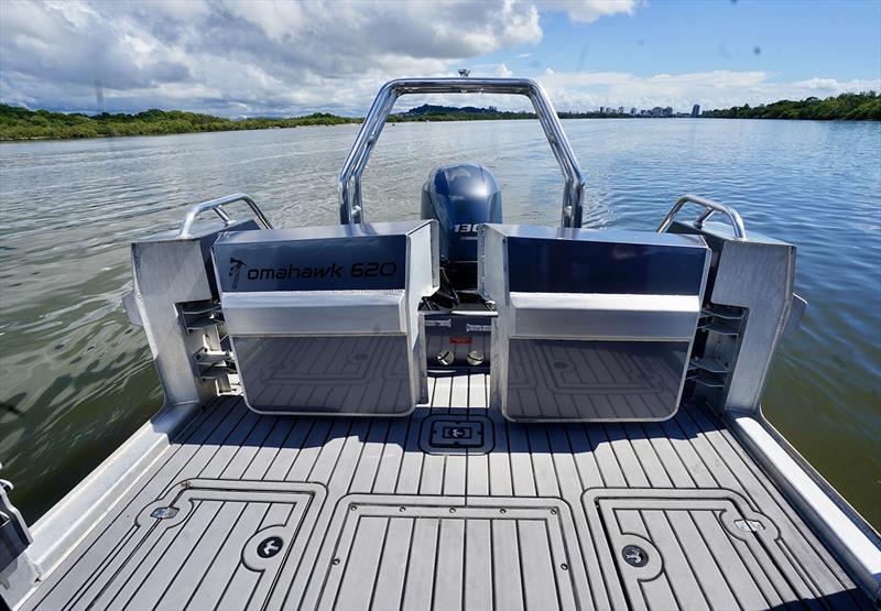 Tomahawk, a single engine, asymmetric hull catamaran photo copyright Blue Diamond Marine taken at  and featuring the Fishing boat class