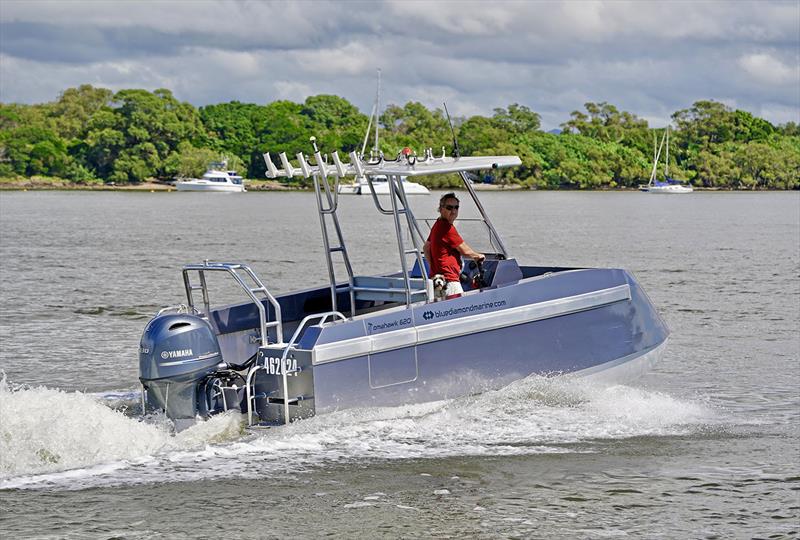 Tomahawk, a single engine, asymmetric hull catamaran photo copyright Blue Diamond Marine taken at  and featuring the Fishing boat class