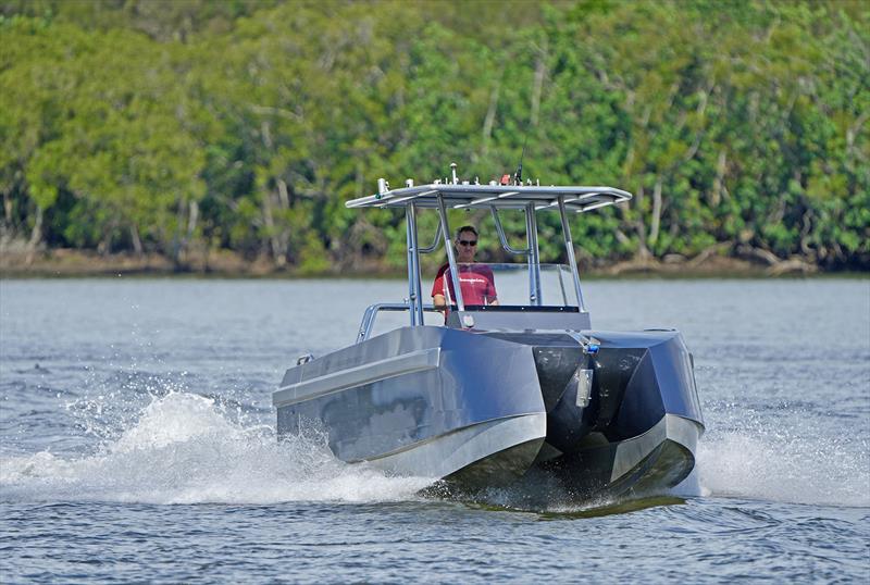 Tomahawk, a single engine, asymmetric hull catamaran photo copyright Blue Diamond Marine taken at  and featuring the Fishing boat class