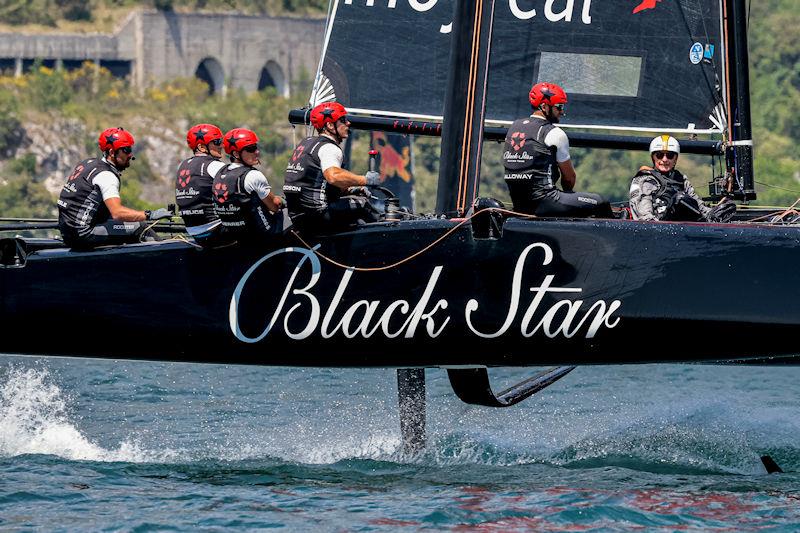 Chris Steele at the helm of Black Star Sailing Team on day 1 of the GC32 Riva Cup - photo © Sailing Energy / GC32 Racing Tour