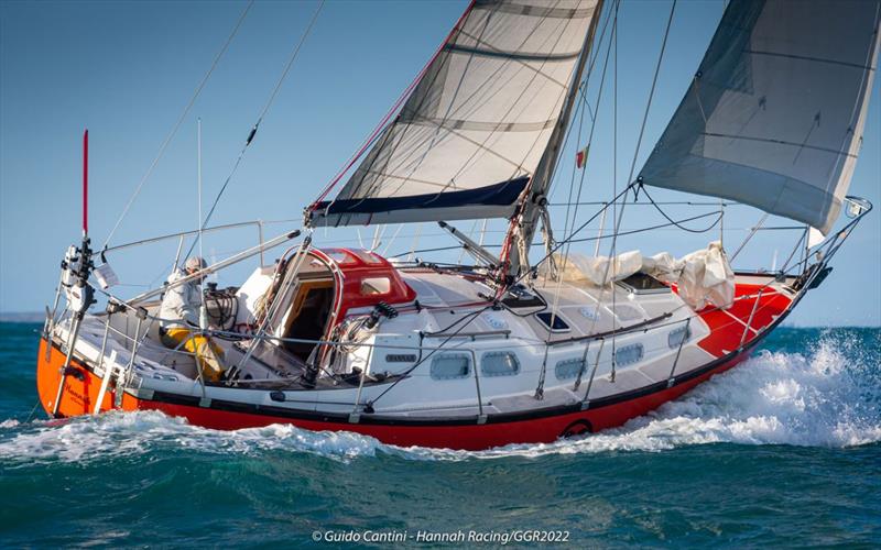 GGR Entrant Guido Cantini (Italy) sailing his well-prepared Vancouver 34 on a one-month sea trial out on to the Atlantic photo copyright Hannah Racing taken at Circolo della Vela di Roma and featuring the Golden Globe Race class