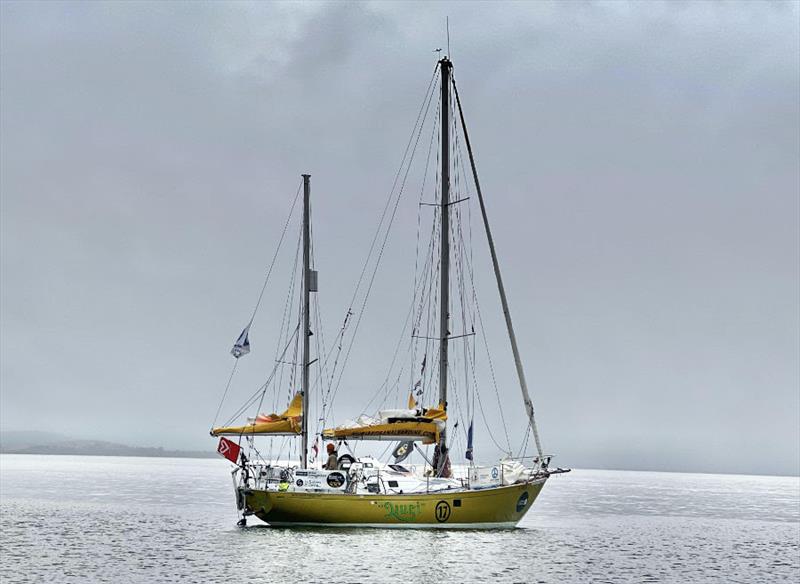 Michael Guggenberger (AUT) is delighted to be out of the roaring forties photo copyright GGR2022 taken at  and featuring the Golden Globe Race class