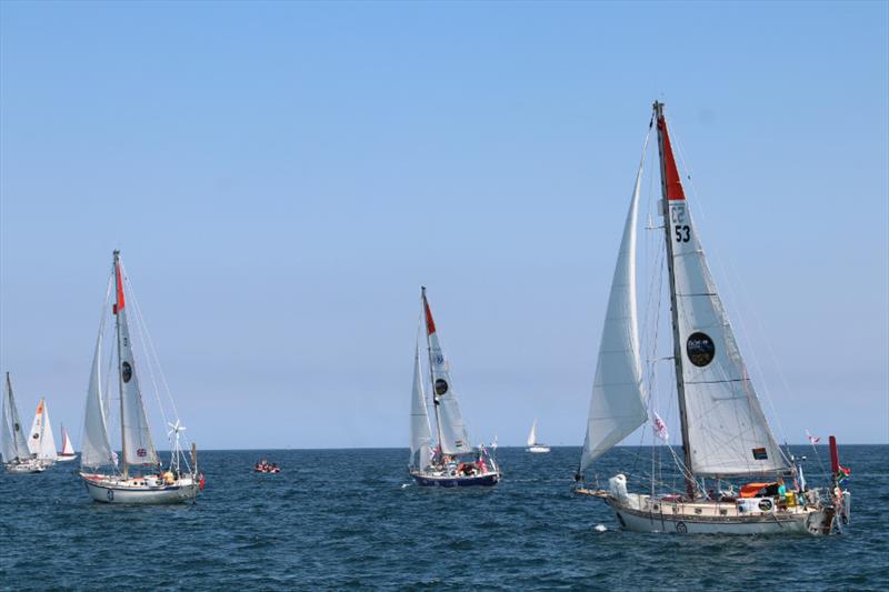 Bayanat and Minnehaha, heroes of the week, together at the start of the SITraN Challenge from Gijon to Les Sables d'Olonne, with Guy Waites, out of the GGR who just rounded Cape Horn photo copyright Paco Hispán Miranda / GGR 2022 taken at  and featuring the Golden Globe Race class