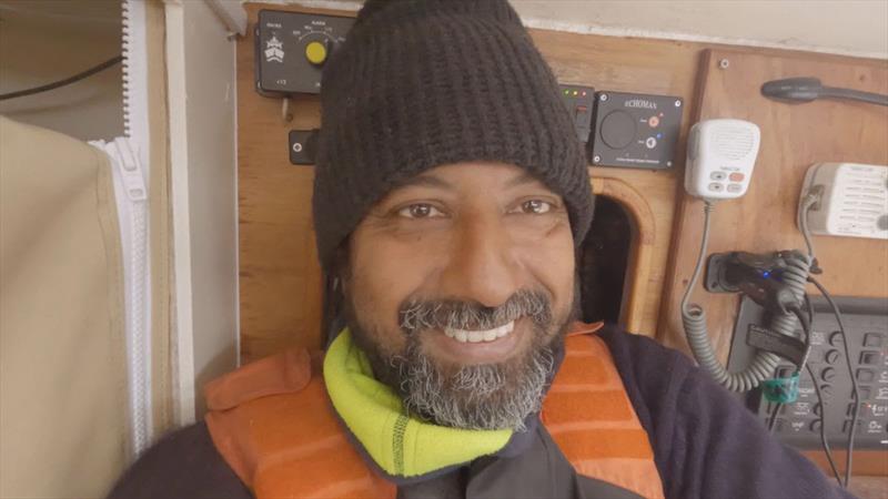 Abhilash has been a fierce competitor and resourceful sailor, bringing Bayanat around the world back to Les Sables photo copyright Abhilash Tomy / GGR2022 taken at  and featuring the Golden Globe Race class