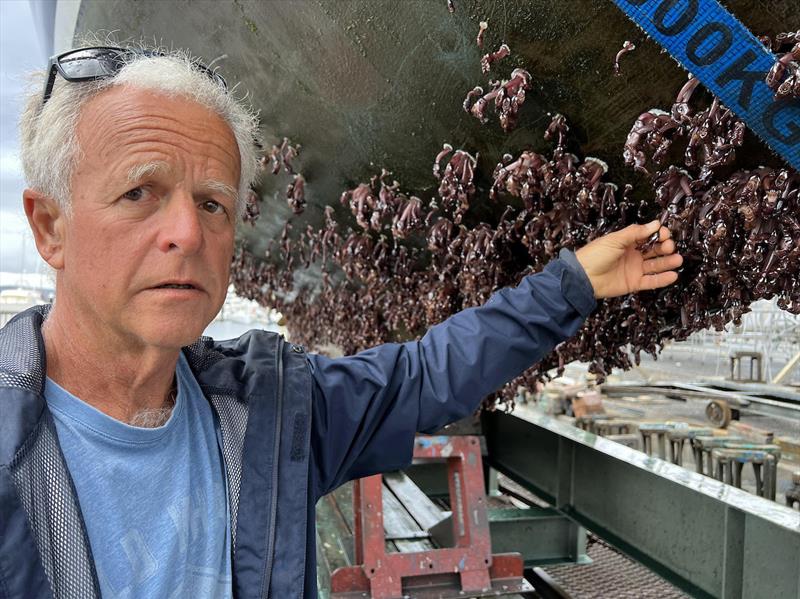 Jeremy Bagshaw pulled out in Hobart Gate to sort his barnacles problem photo copyright GGR2022 / D&JJ taken at  and featuring the Golden Globe Race class