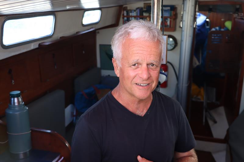 Skipper Jeremy Bagshaw onboard his yacht Olleanna photo copyright Nora Havel / GGR2022 taken at  and featuring the Golden Globe Race class