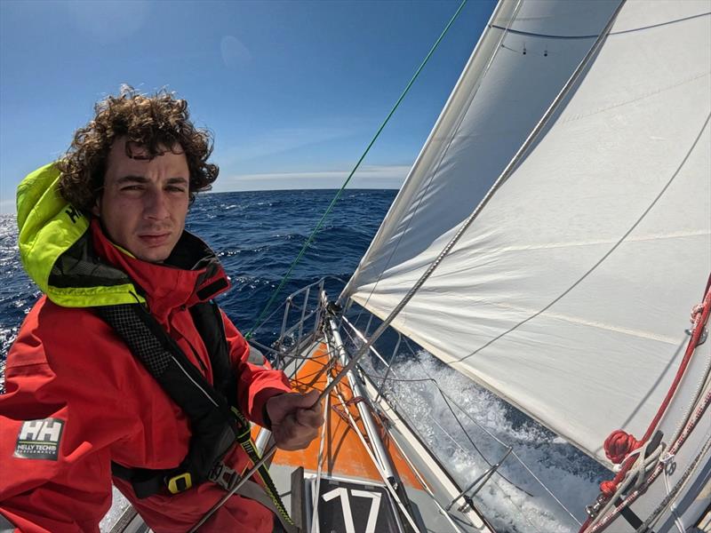 French skipper Louis Kerdelhué, the youngest entrant in the 2026 fleet, sails aboard his Biscay 36 NURI. Preparing for months alone at sea—with no Netflix or streaming—Louis has recorded the entire Kaamelott series onto audio cassette - photo © Louis Kerdelhué