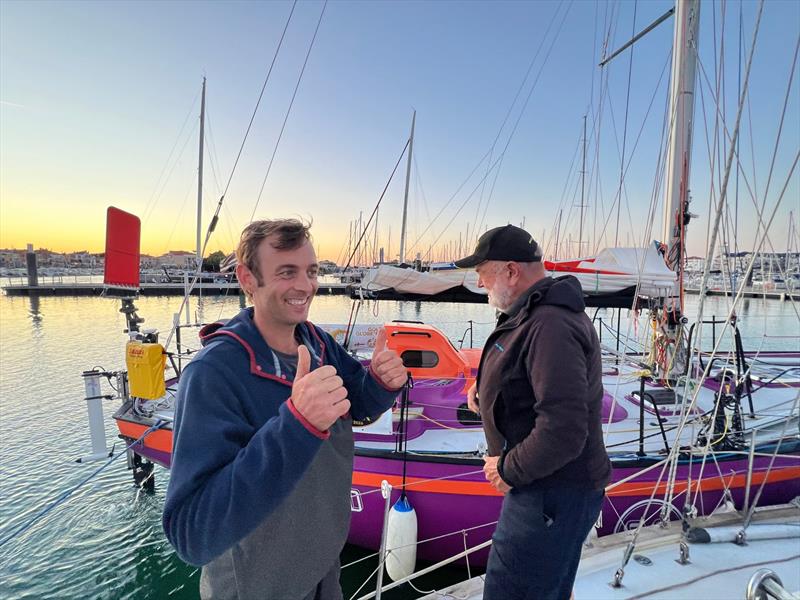 Etienne Messikommer has arrived in Les Sables-d'Olonne last night aboard his vividly coloured Tradewind 35, Bernard! - photo © GGR2026