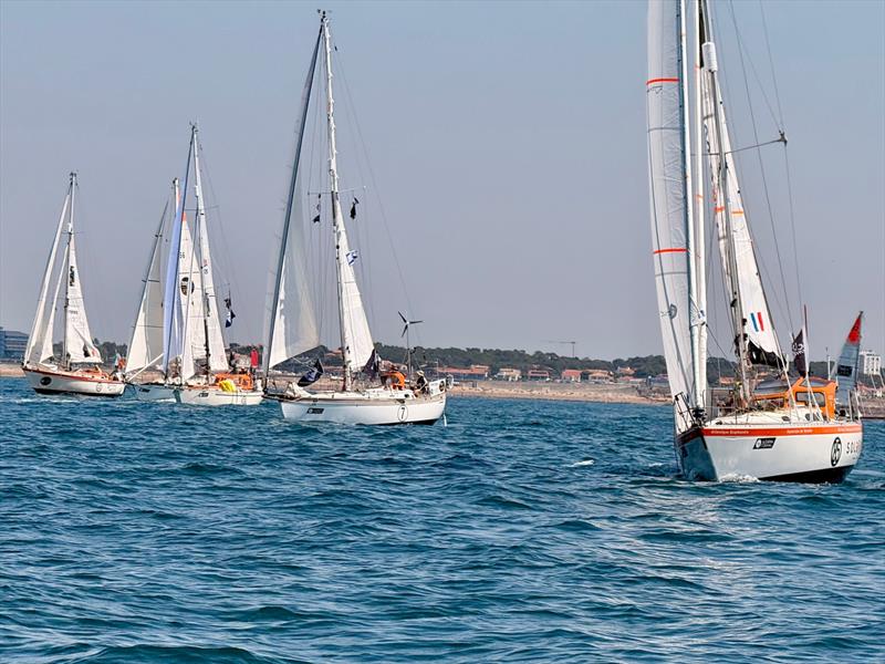 The GGR 2026 fleet sails off Les Sables-d'Olonne during the SITraN Challenge Prologue—the final offshore rehearsal before 16 skippers set out alone on 6 September for 30,000 nautical miles around the world. Who will return? - photo © JJ / GGR2026
