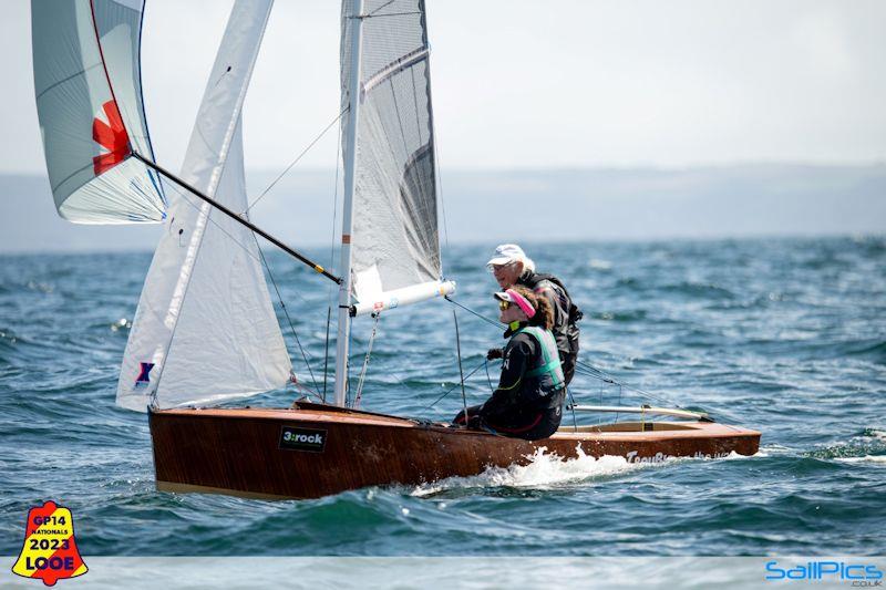 Curly Morris and Meg Tyrrell - GP14 Nationals 2023 at Looe - photo © Richard Craig / www.SailPics.co.uk