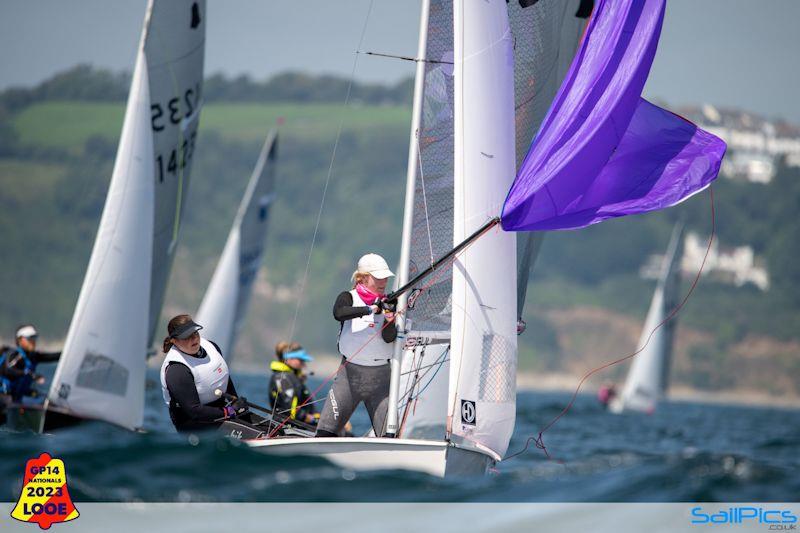 Jane Kearney and Rebekah OTiarnaigh - GP14 Nationals 2023 at Looe photo copyright Richard Craig / www.SailPics.co.uk taken at Looe Sailing Club and featuring the GP14 class