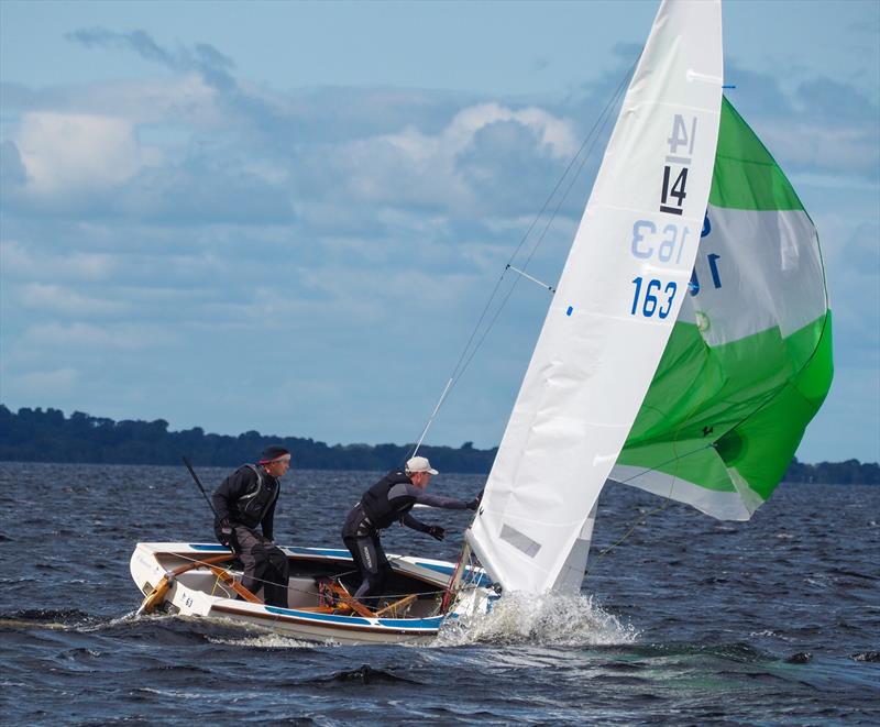Philip Hackett and Dan Kinlay during the 2023 IDRA 14 Championship at Lough Ree photo copyright David Dickson taken at Lough Ree Yacht Club and featuring the IDRA 14 class