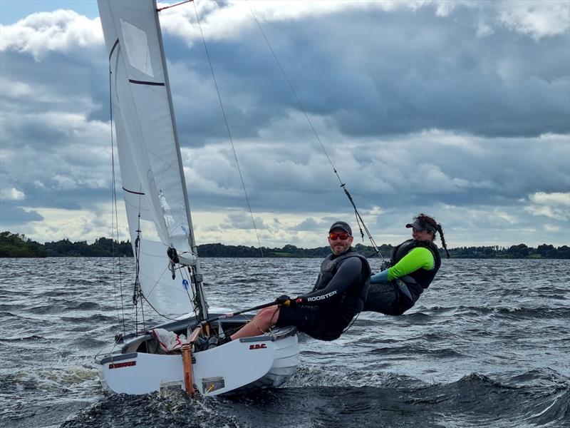 Simon Revill and Orla Doogue win the 2023 IDRA 14 Championship at Lough Ree photo copyright David Dickson taken at Lough Ree Yacht Club and featuring the IDRA 14 class