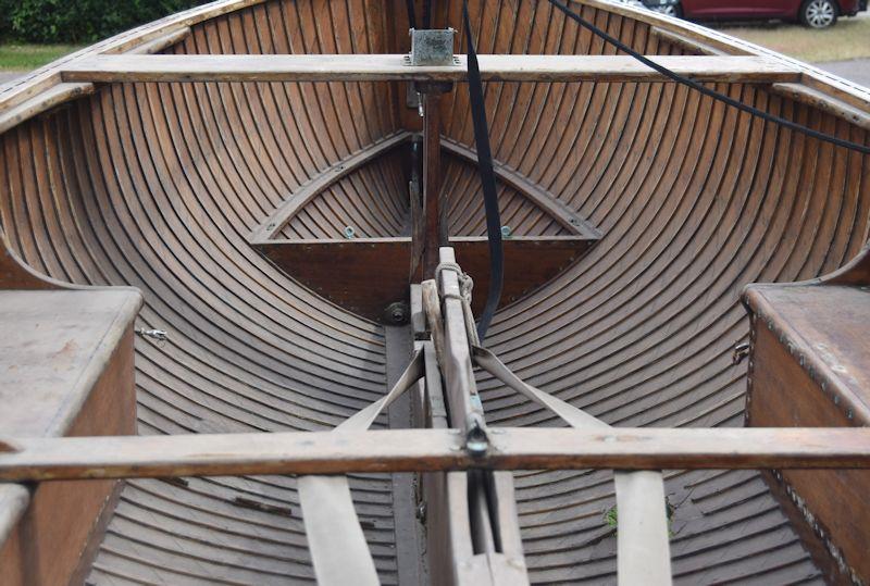 The intricate construction on a very early vintage 14 requires advanced restoration skills and a great deal of patience photo copyright Dougal Henshall taken at Grafham Water Sailing Club and featuring the International 14 class
