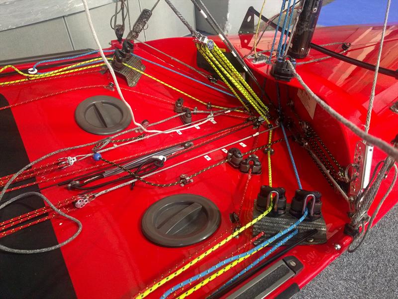 Knot so simple controls on the International Canoe at the RYA Dinghy Show 2018 - photo © Mark Jardine / YachtsandYachting.com