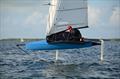 Andrew Scrivan puts his Moth through the paces during a 2019 Foiling Midwinters event © Robert Saylor 