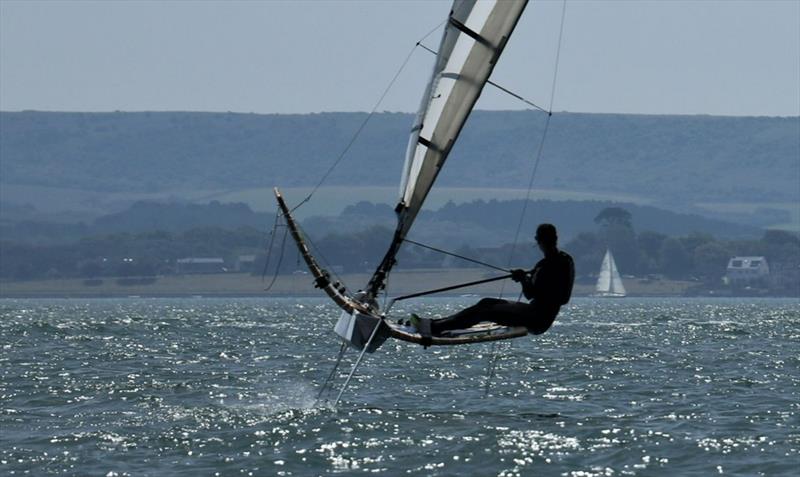 Hattie Rogers sailing the Southampton University Team foiling Moth 'Moonshots' photo copyright Stephen Boyd taken at  and featuring the International Moth class