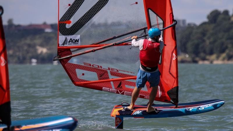 Josh Armit - iQfoil -  Day 2 - Oceanbridge NZL Sailing Regatta - Takapuna BC February 18, 2022 photo copyright Richard Gladwell / Sail-World.com/nz taken at Takapuna Boating Club and featuring the iQFoil class