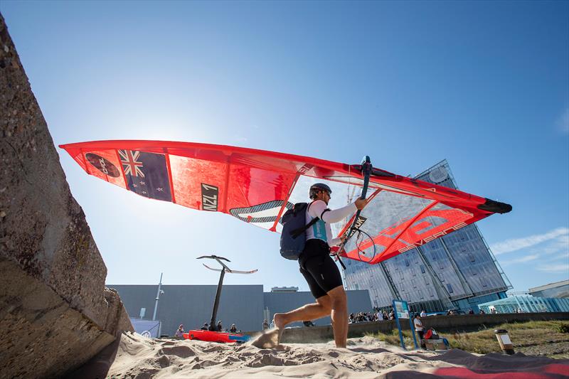  - iQFoil - NZL - Day 4, 2023 Allianz Sailing World Championships, The Hague, August 14, 2023  photo copyright Sailing Energy / World Sailing taken at  and featuring the iQFoil class