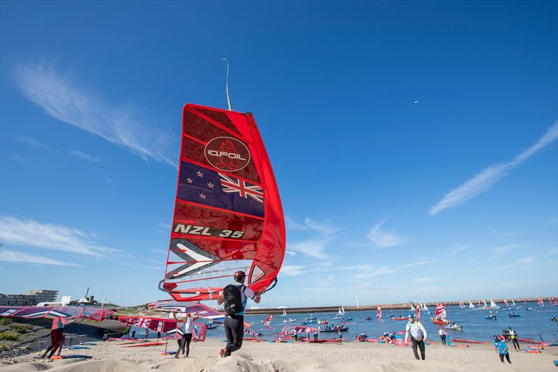 - iQFoil - NZL - Day 4, 2023 Allianz Sailing World Championships, The Hague, August 14, 2023  photo copyright Sailing Energy / World Sailing taken at  and featuring the iQFoil class