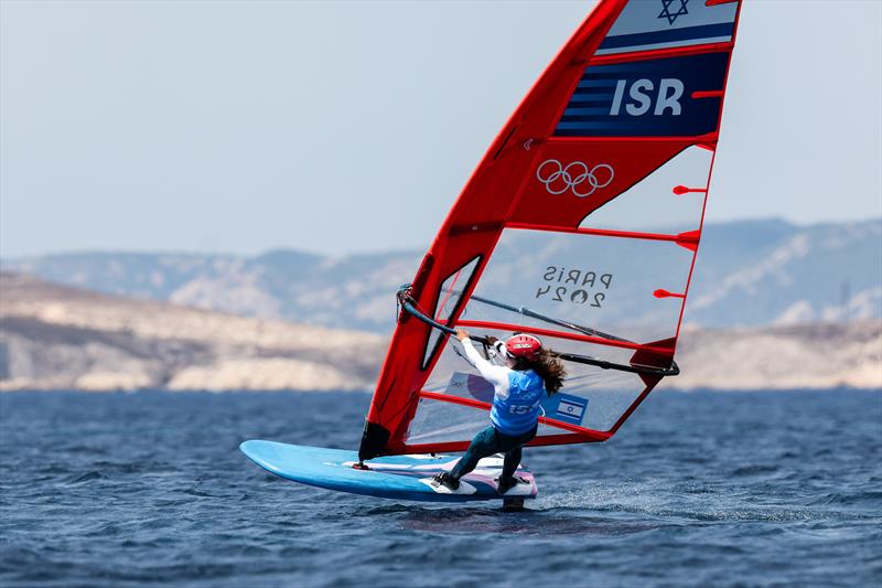Sharon Kantor (ISR) Women's iQFoil racing on July 31 in Marseille at the Paris 2024 Olympic Regatta - photo © World Sailing / Sander van der Borch