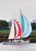 Grace & Danger and Jeannie during Crouch YC Autumn Series race 4 © Alan Hanna