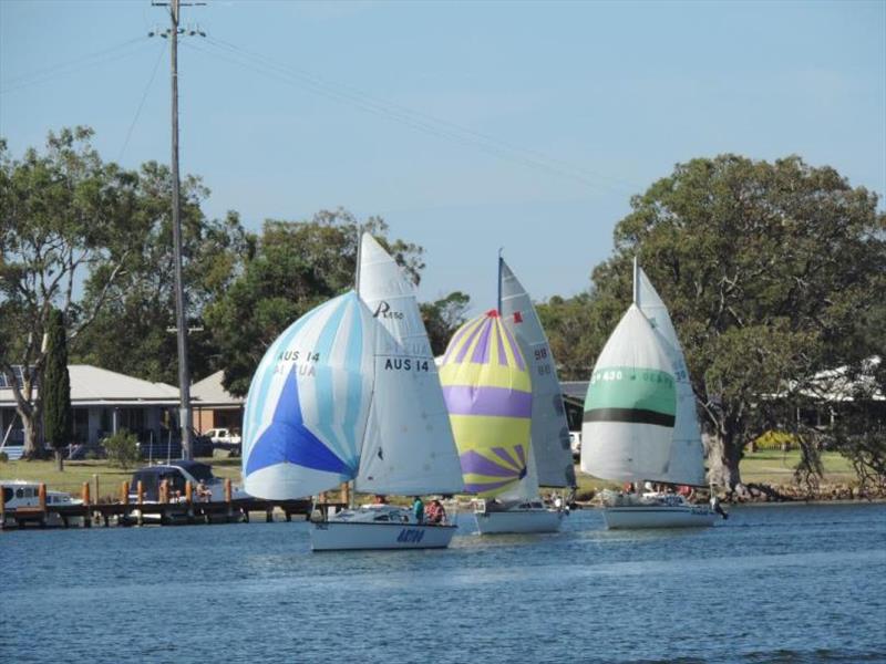 Approaching the finish line in McMillan Strait photo copyright LWYC taken at Lake Wellington Yacht Club and featuring the IRC class