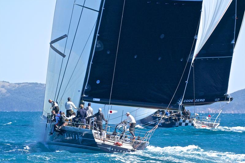 Alive chases Black Jack - Hamilton Island Race Week - Day 3 - photo © Richard Gladwell
