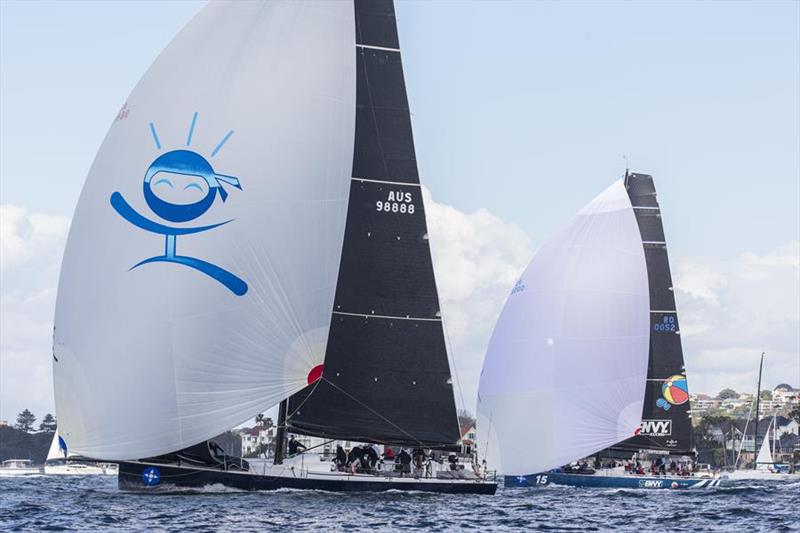 No Limit was closely followed by TP52 Envy Scooters - Noakes Sydney Gold Coast Yacht Race 2019 photo copyright Andrea Francolini taken at Cruising Yacht Club of Australia and featuring the IRC class