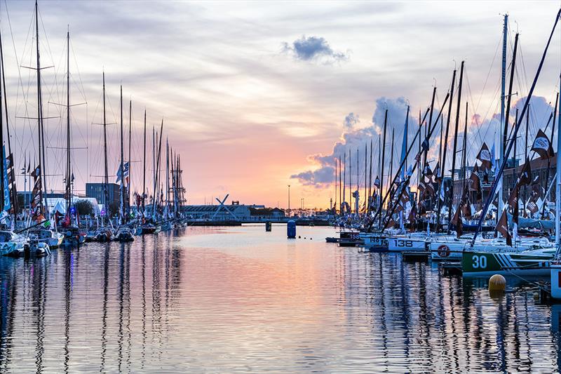 Boats are displayed in the Bassin Paul Vatine during pre-start of the Transat Jacques Vabre , duo sailing race from Le Havre, France, to Salvador de Bahia, Brazil, on October 19, in Le Havre, France - photo © Jean-Louis Carli / Alea