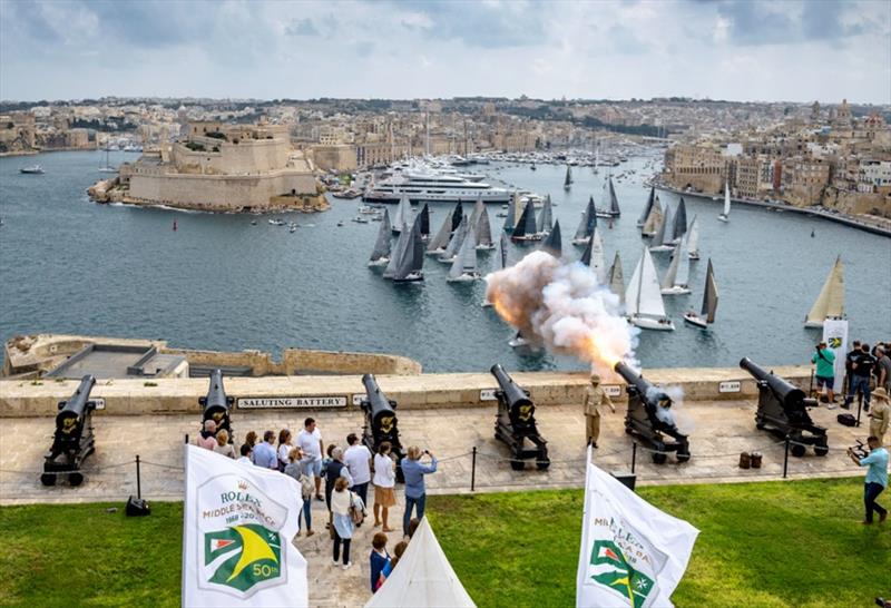 IRC Class 5 start 2018 Rolex Middle Sea Race, Valletta, Malta photo copyright Rolex / Kurt Arrigo taken at Royal Malta Yacht Club and featuring the IRC class