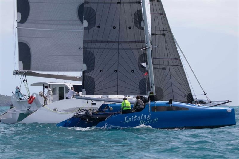 Rushour (elft) and Leitning Storm were close all day - Airlie Beach Race Week 2021 photo copyright Shirley Wodson / ABRW taken at Whitsunday Sailing Club and featuring the IRC class